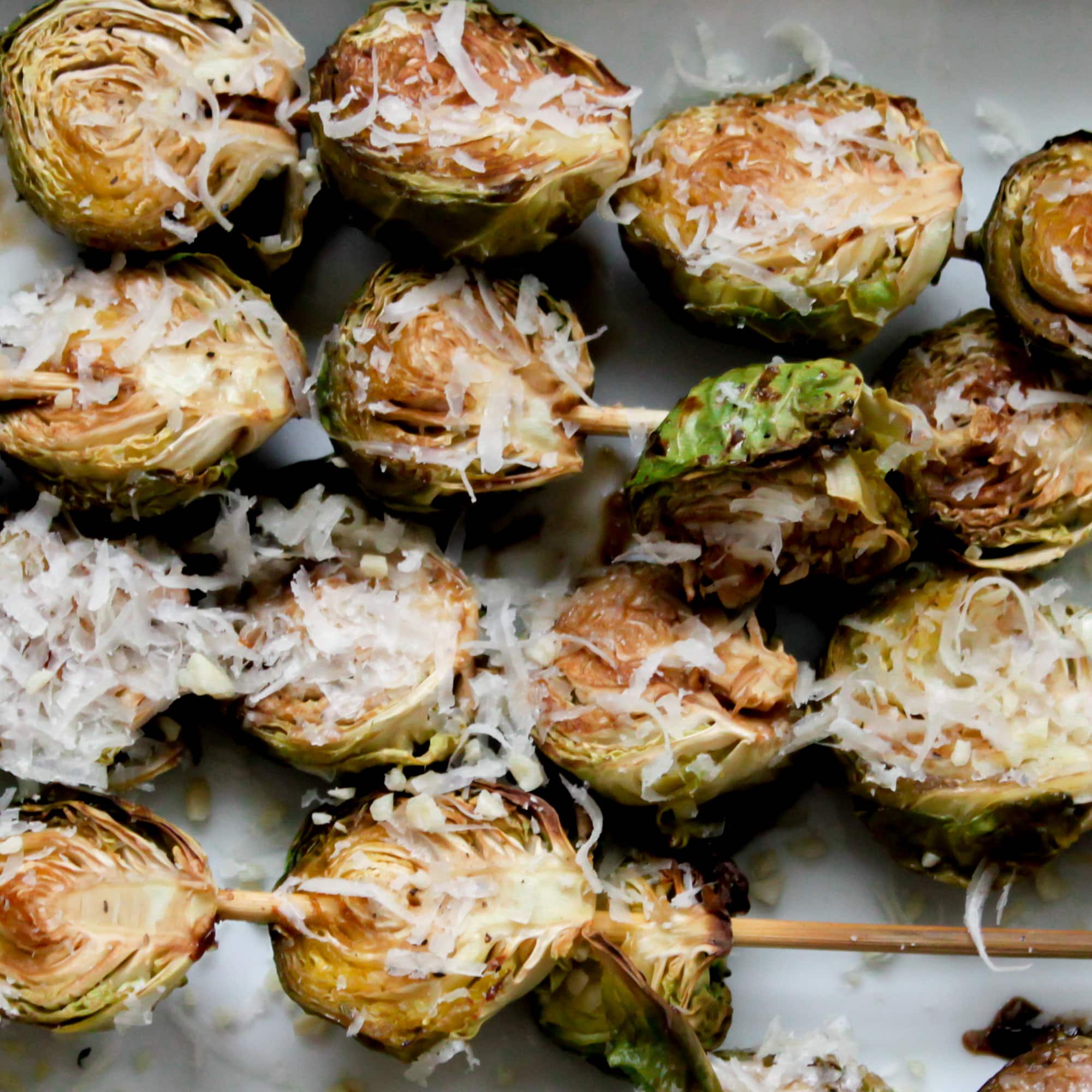 BalsamicGlazed Brussels Sprouts with Crushed Pine Nuts and Parmesan