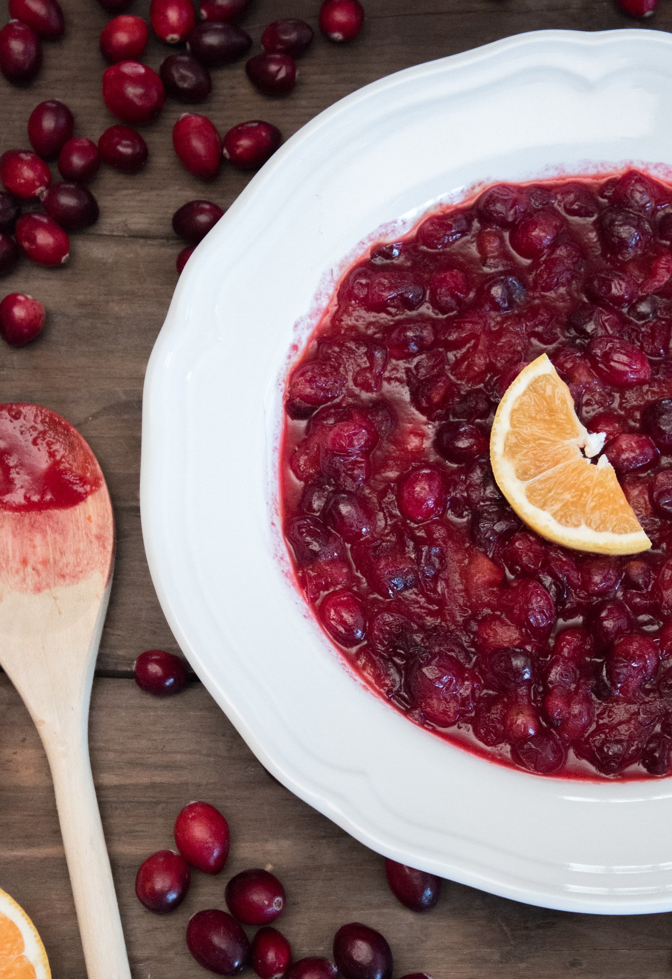 Homemade Cranberry Sauce with Ginger, Orange Zest