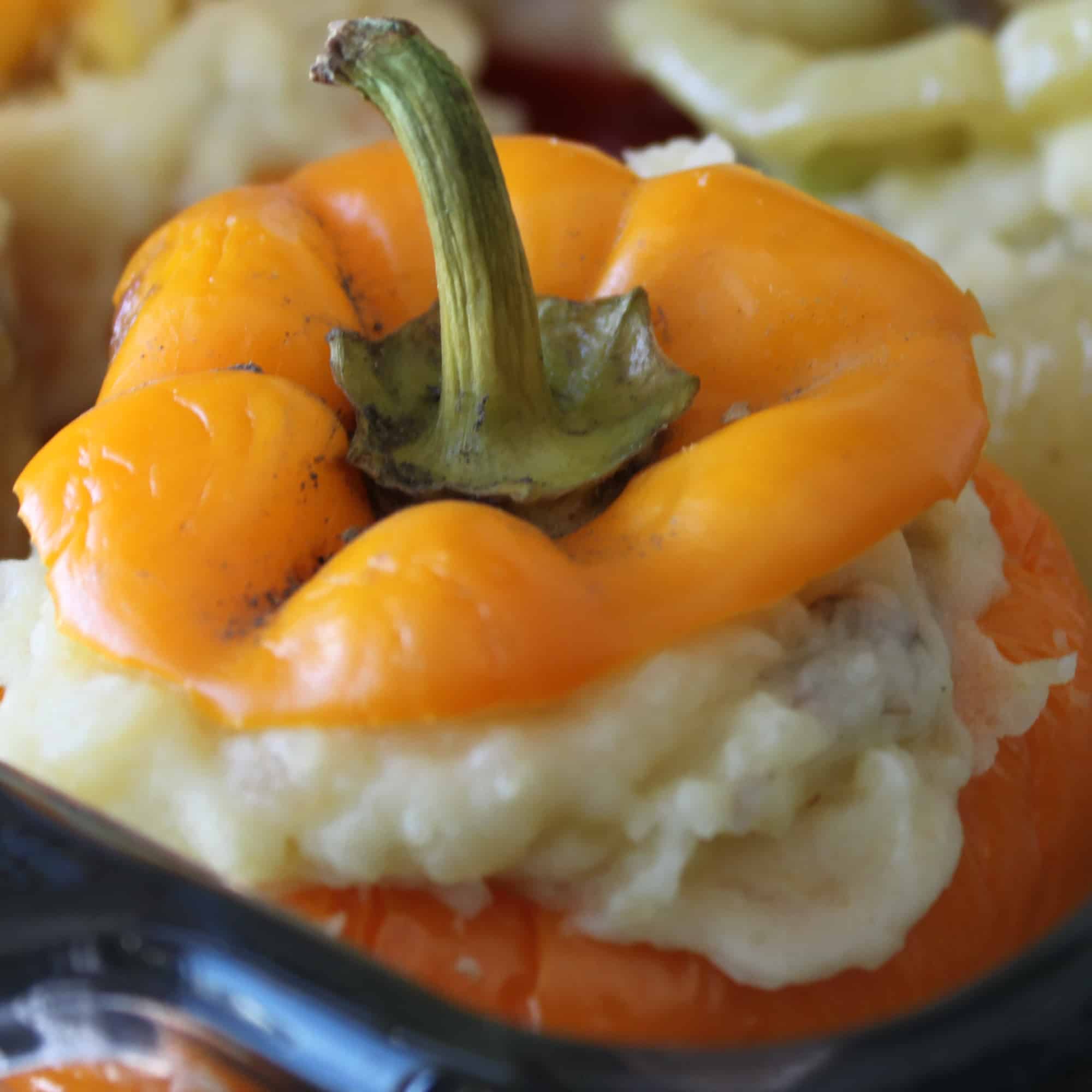 Mashed Potato Stuffed Bell Peppers