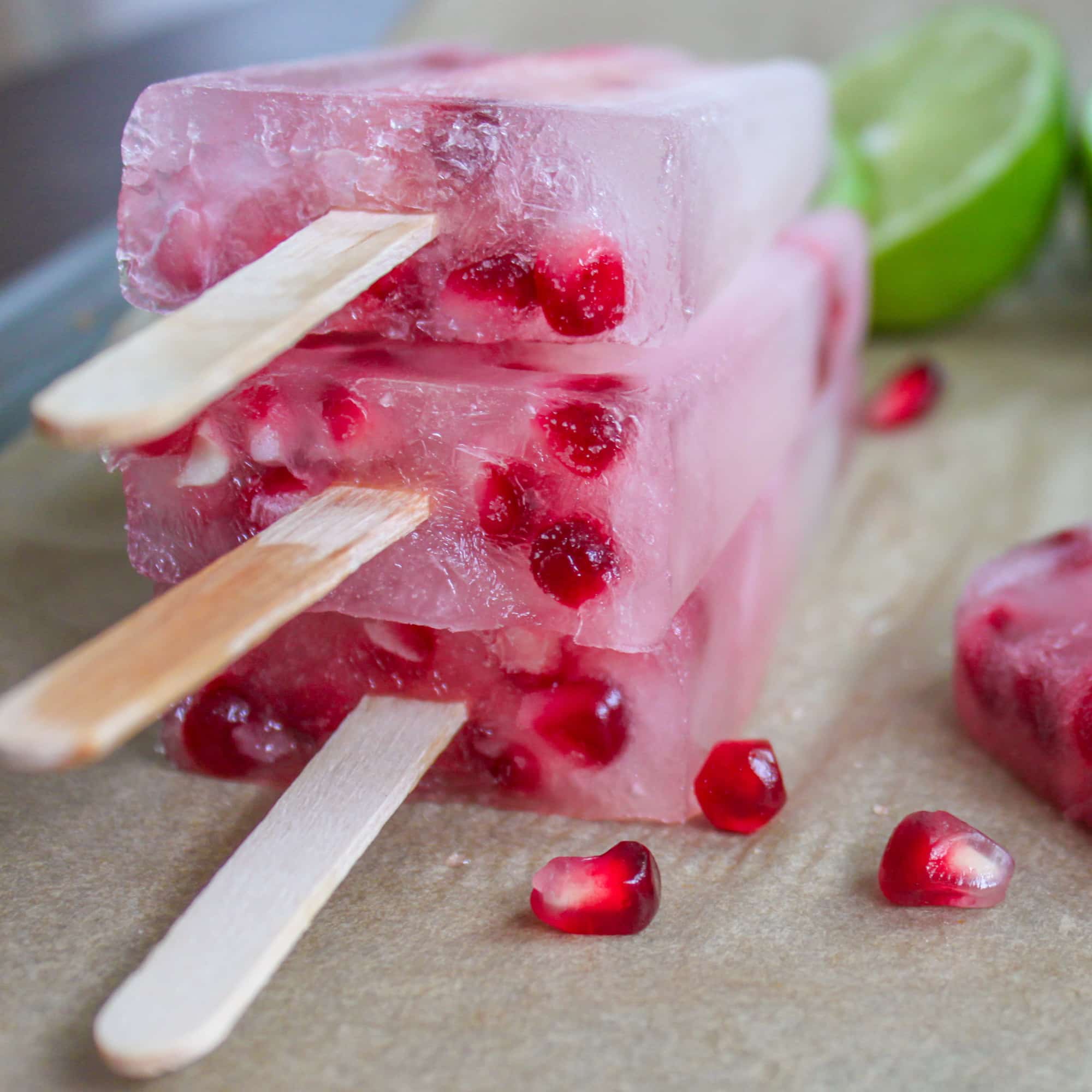 Pomegranate and Limeade Popsicle