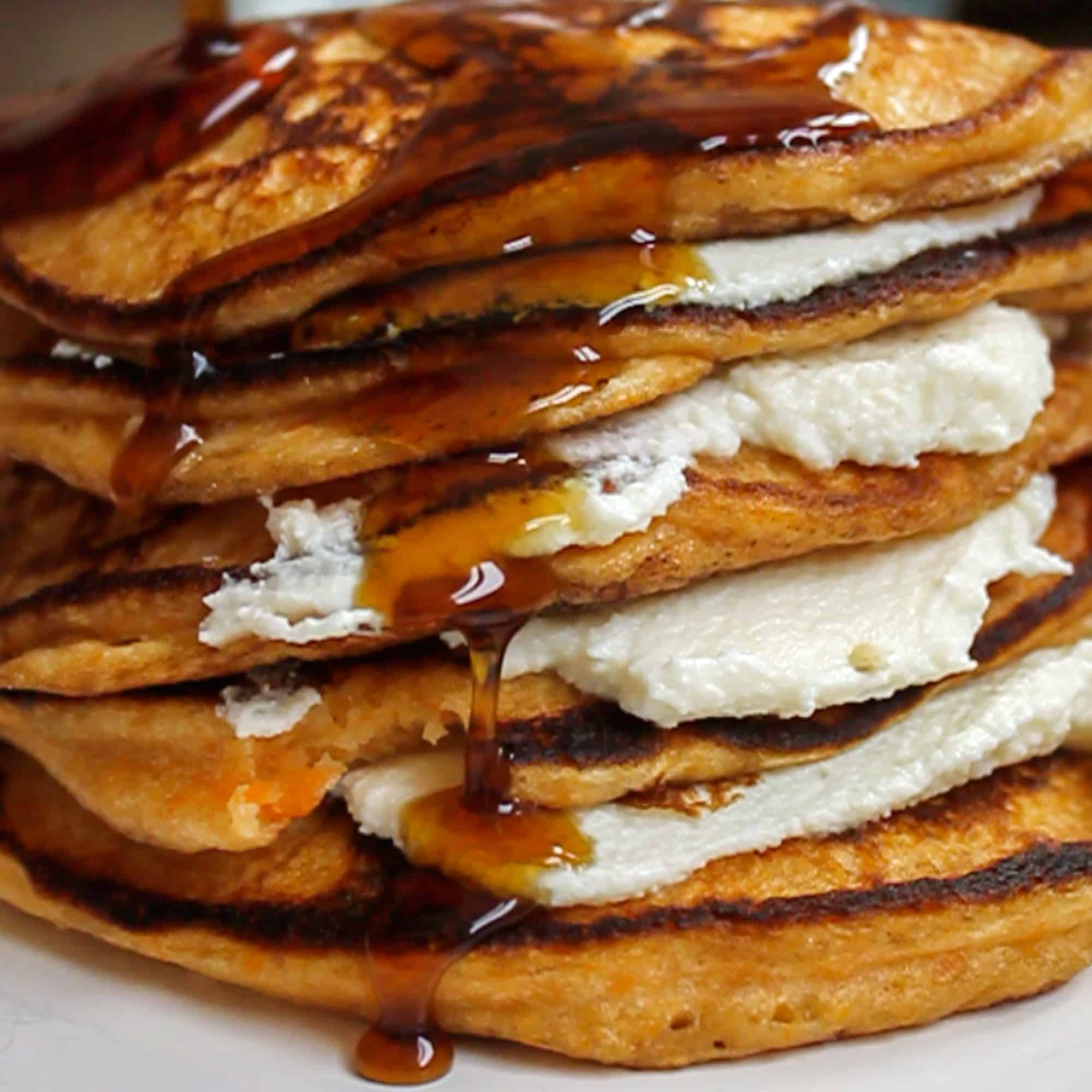 Sweet Potato Pancakes Stuffed with Ricotta Cheese
