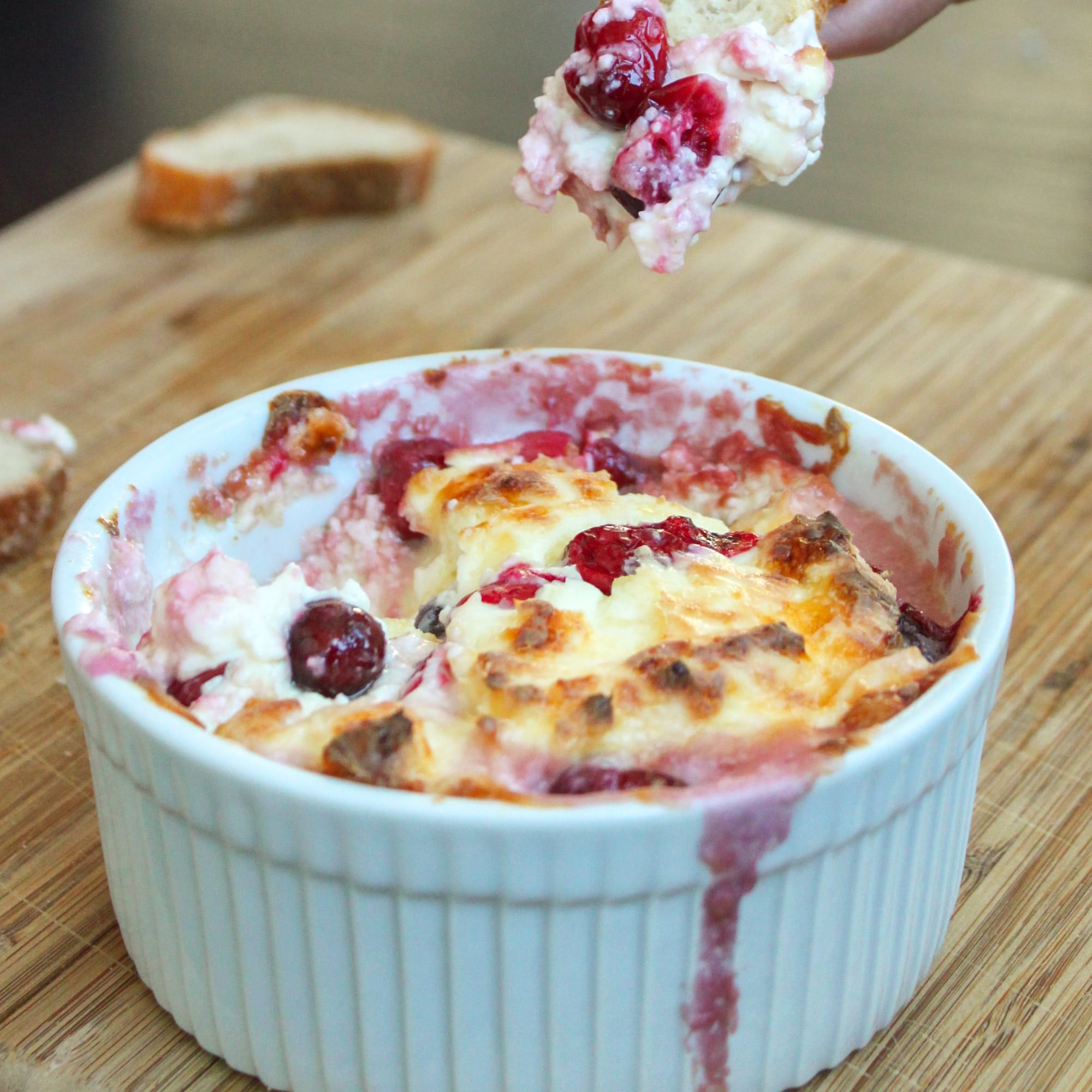 Gooey White Cheddar and Cranberry Dip
