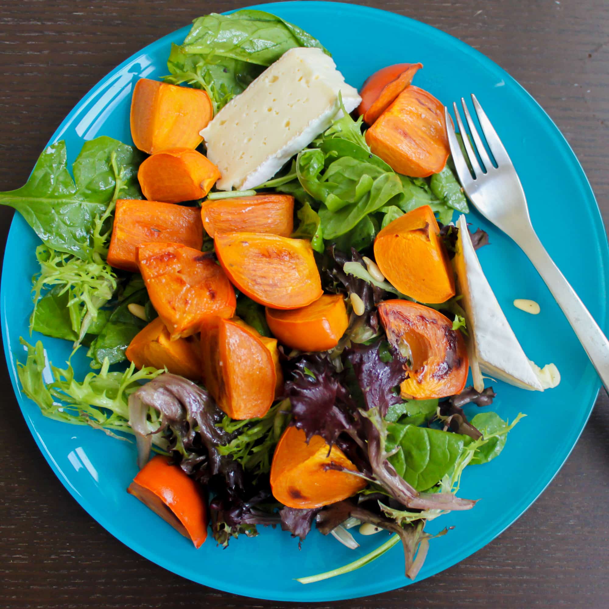 Roasted Persimmon & Brie Salad