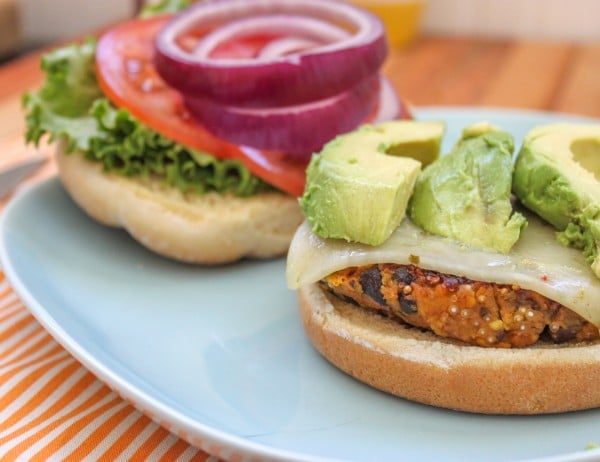 Spicy Butternut Squash & Black Bean Burger Main