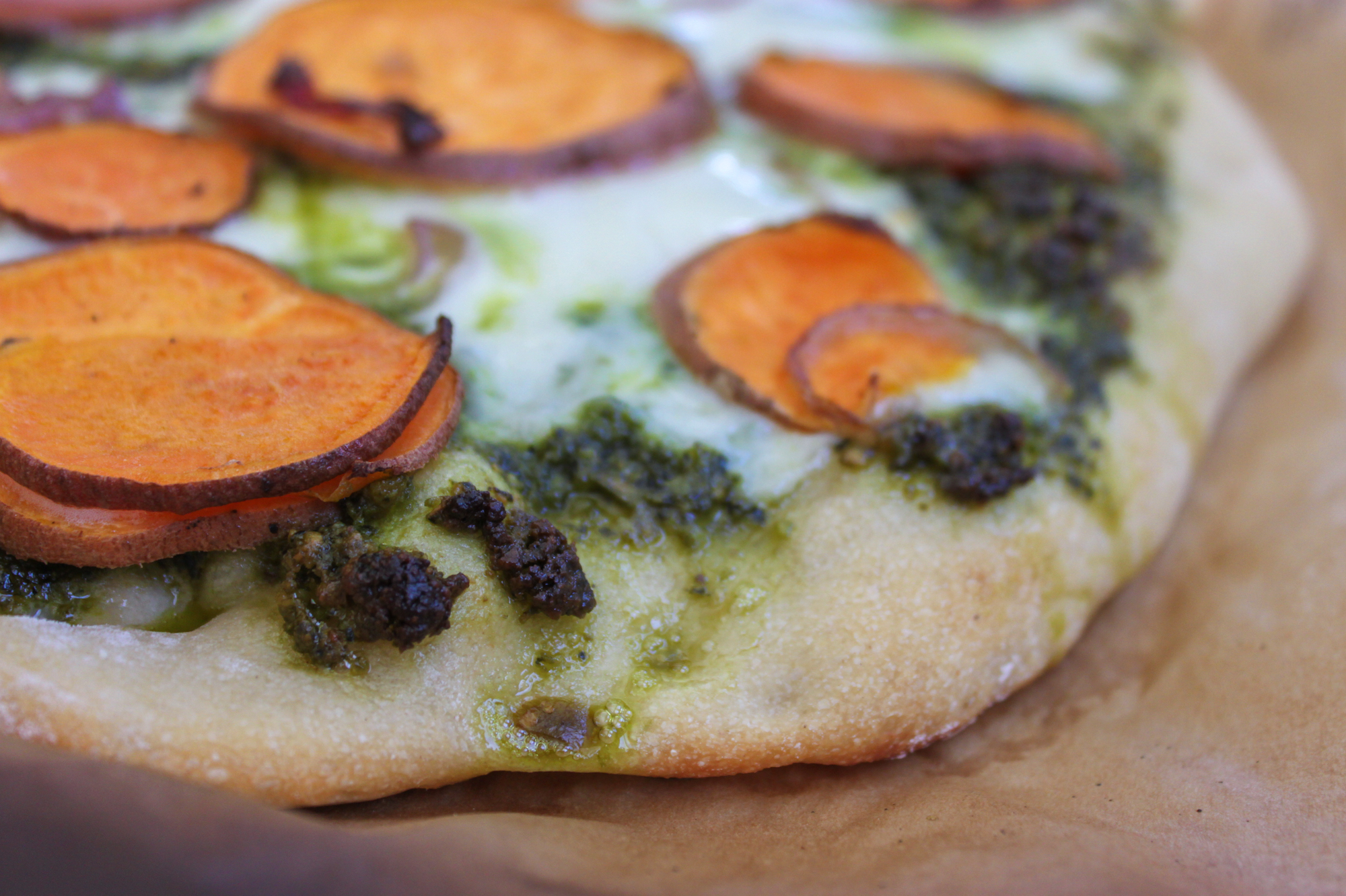 Sweet Potato & Kale Pesto Pizza