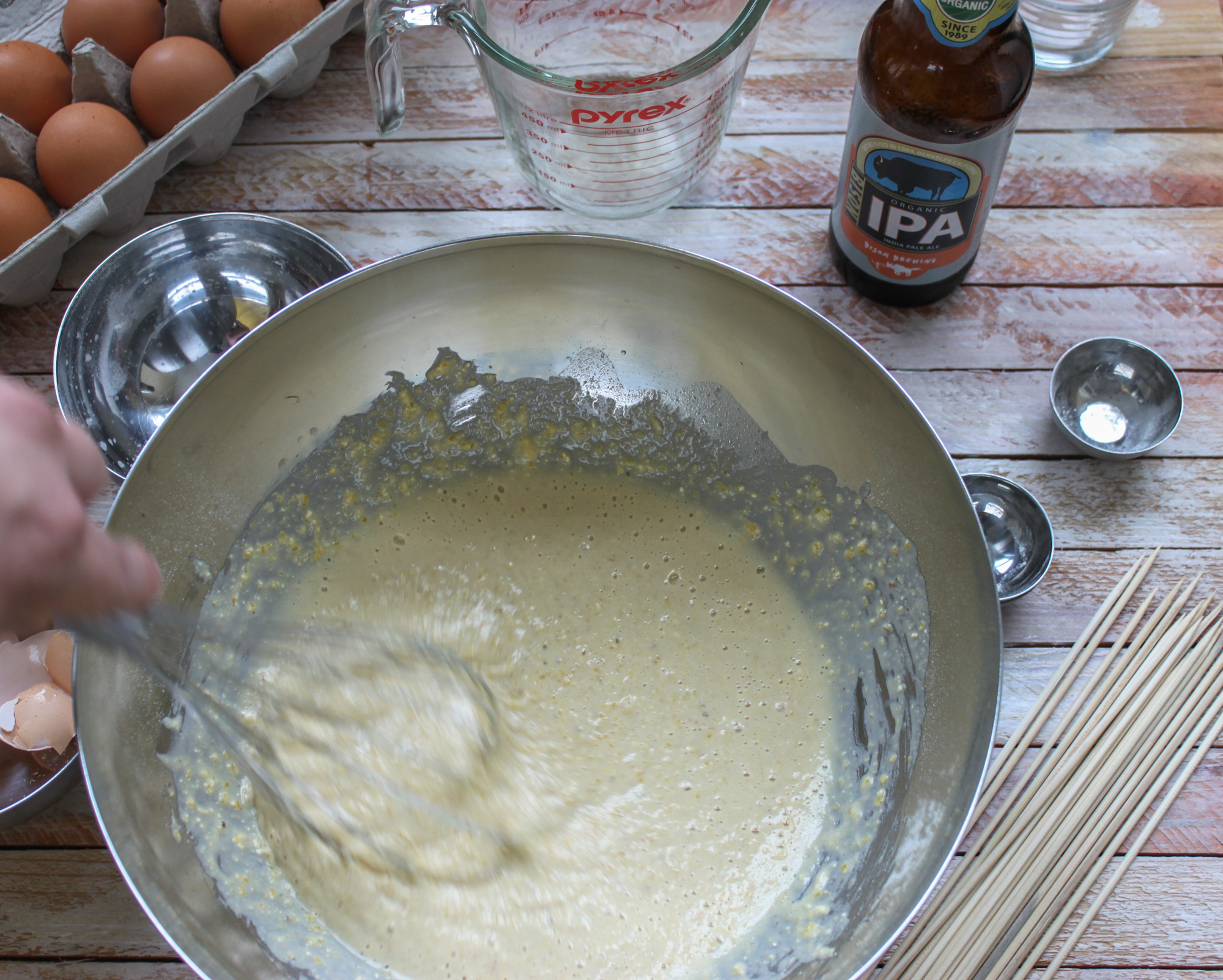 Mini Beer Battered Veggie Corn Dogs
