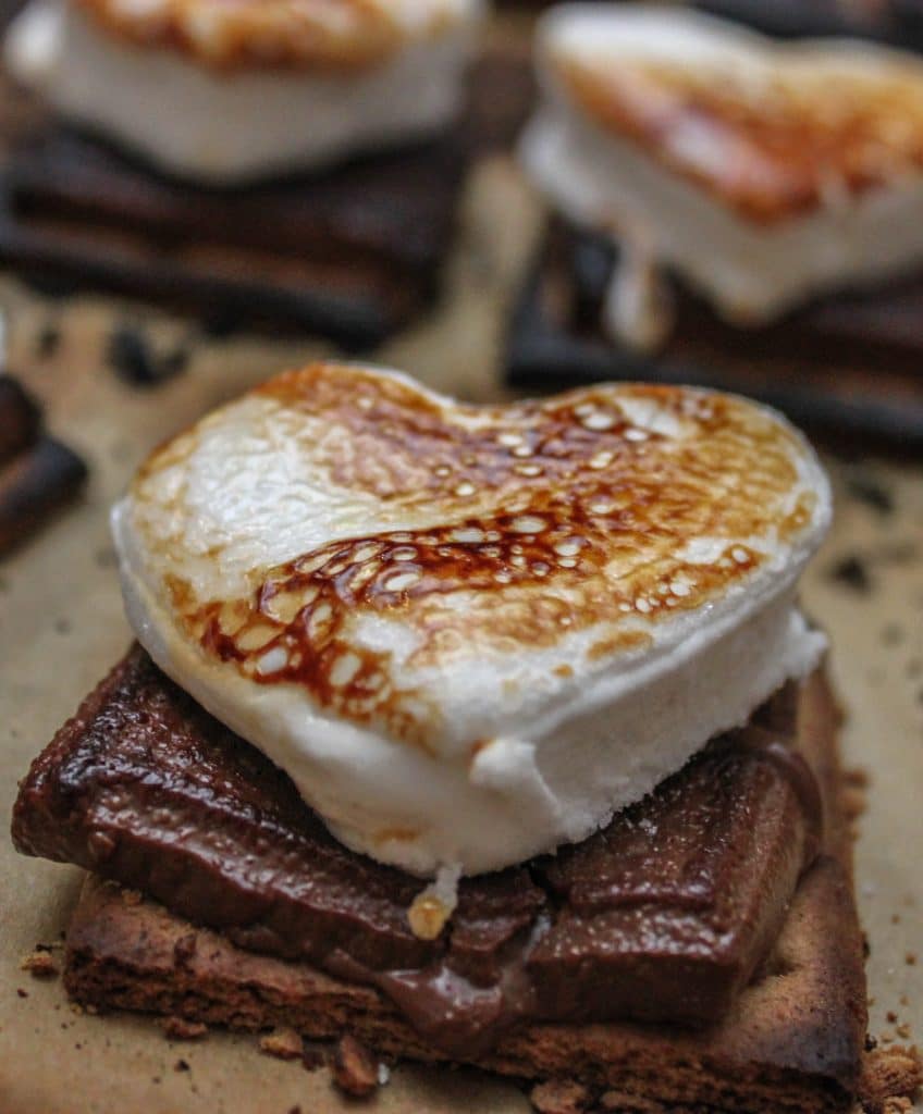 Gooey Valentine's Day Baked S'mores
