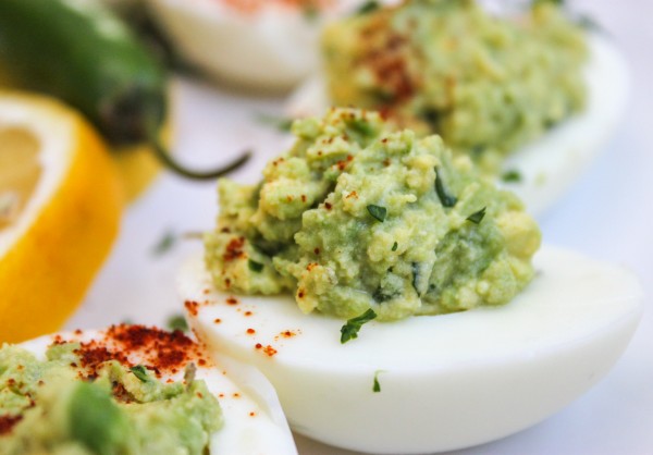 Guacamole Deviled Eggs Close Up