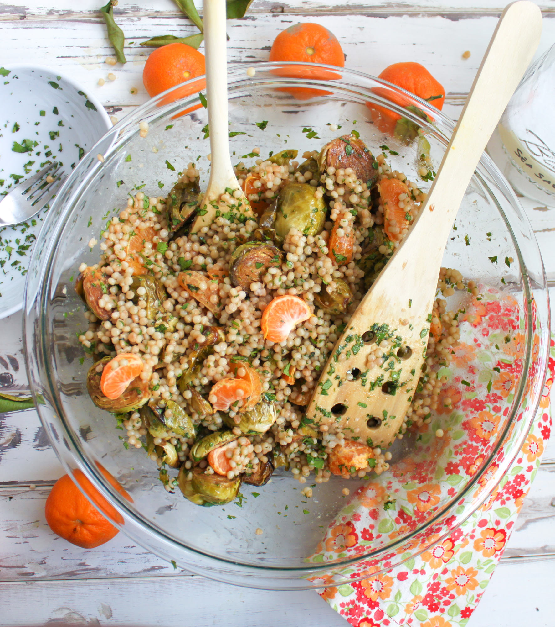 Brussels Sprout & Tangerine Couscous Salad