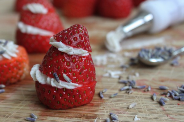 Strawberry Stuffed with Honey-Lavender Cream Cheese Final