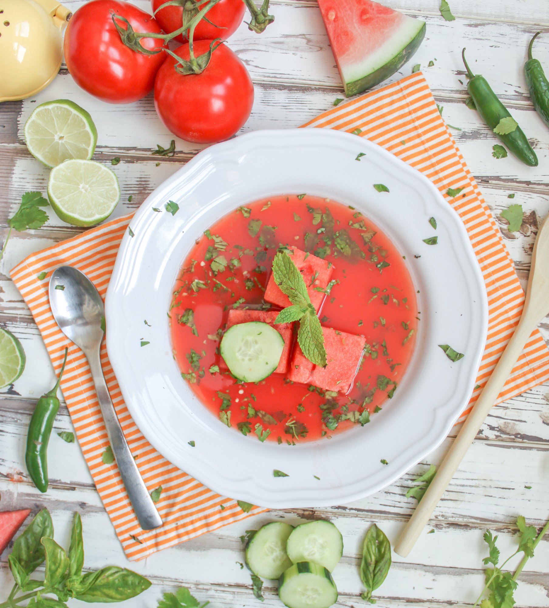 Spicy Watermelon Gazpacho Soup