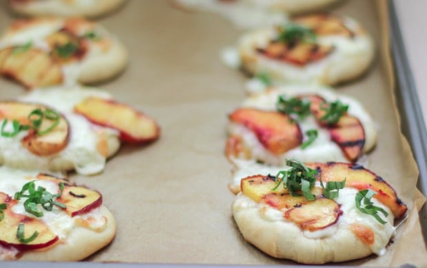 Mini Peach & Basil Pizza