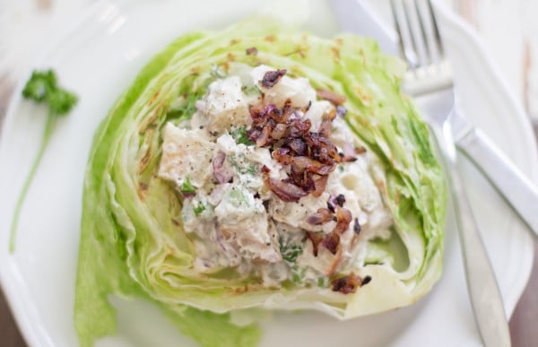 Blue Cheese Potato Salad Stuffed in Grilled Iceberg