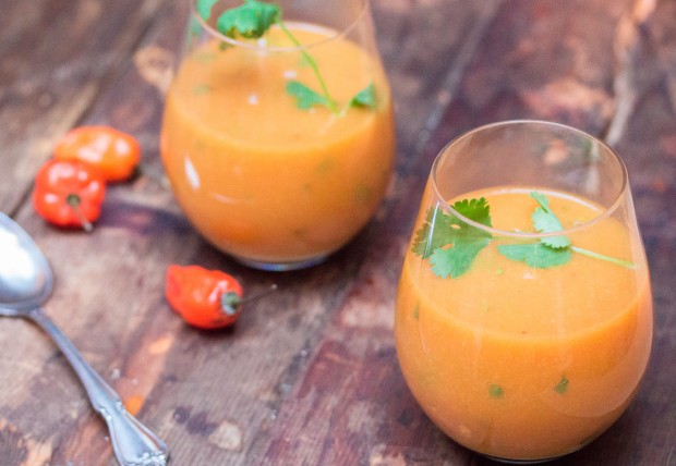 Peach Habanero Gazpacho Soup