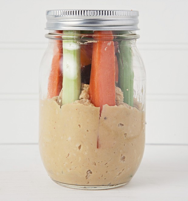 veggies and dip lunch hack