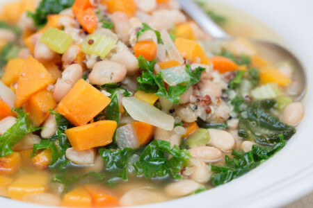 Kale Roasted Butternut Squash Soup Close Up