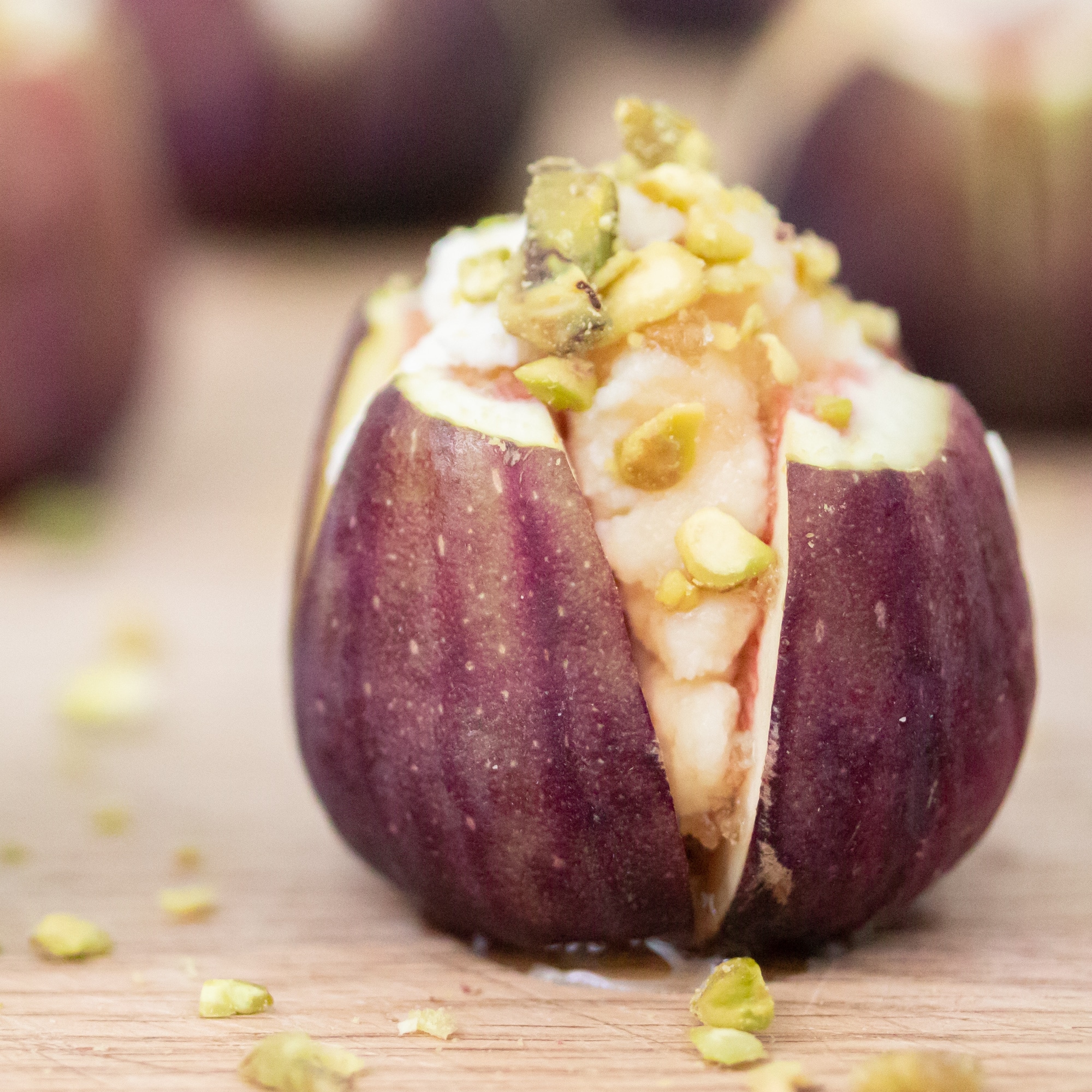 Honey Ricotta Stuffed Figs with Pistachio - Jerry James Stone