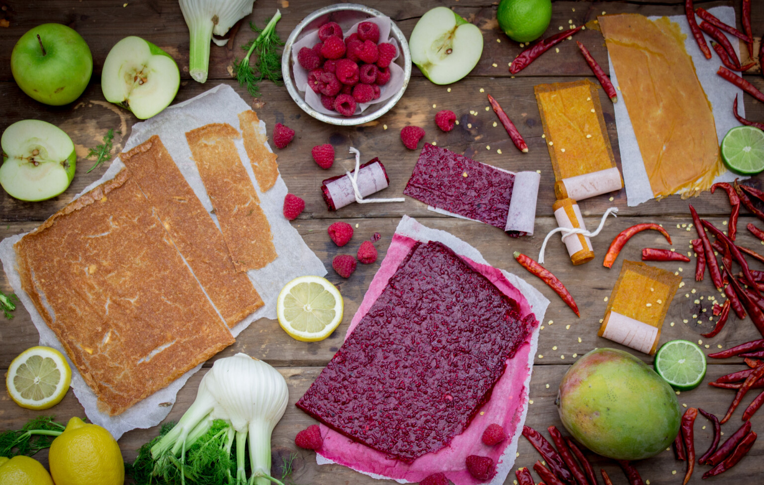 Apple, Mango & Raspberry Fruit Leather