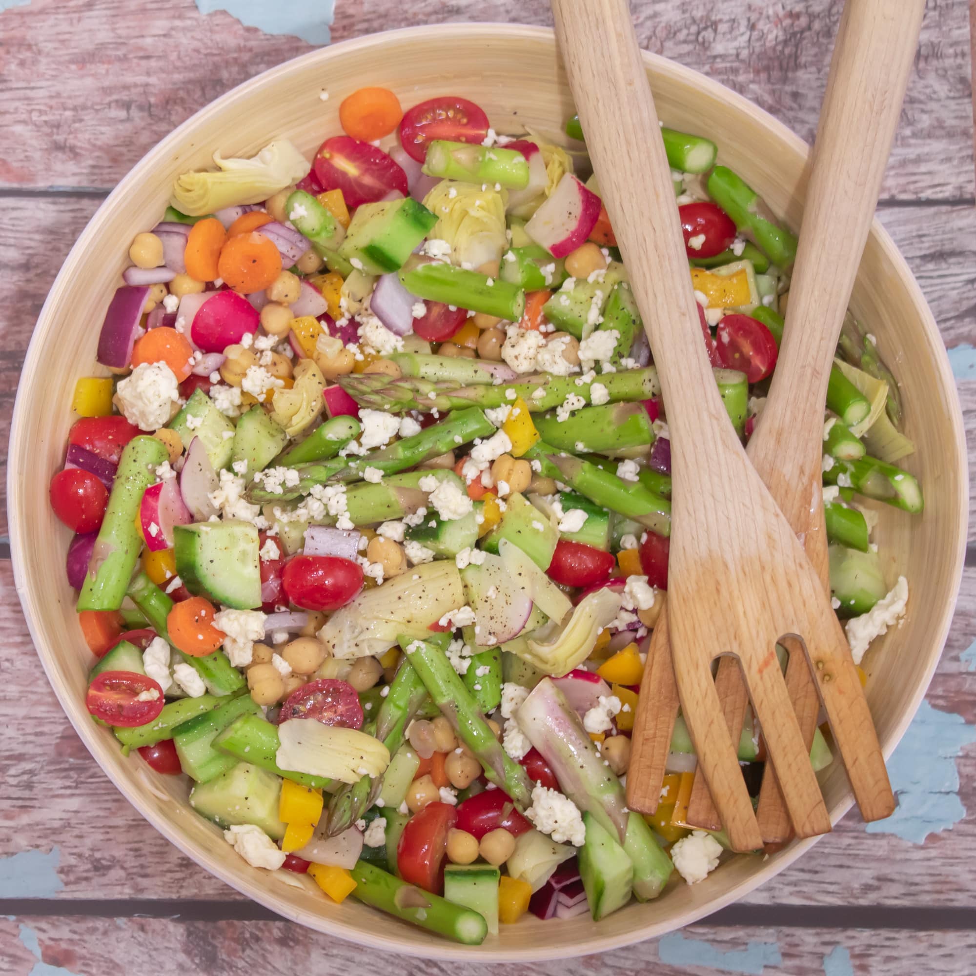 Asparagus Chopped Salad Recipe (Vegetarian)