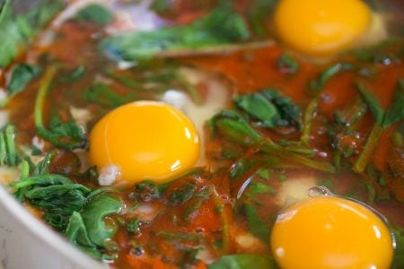 Baked Eggs and Spinach 1