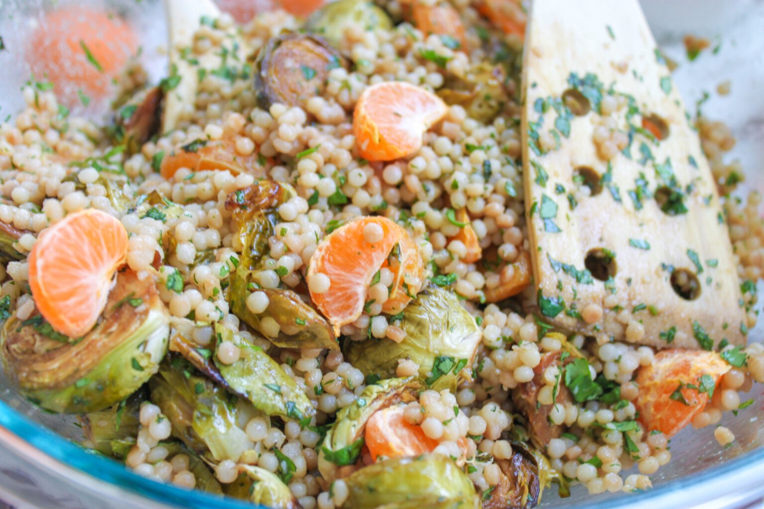 Brussels Sprout & Tangerine Couscous Salad