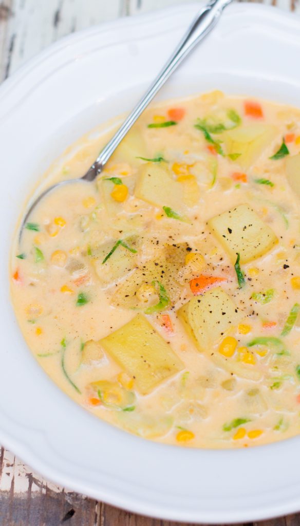 Cheesy Brussels Sprout Potato Chowder 2
