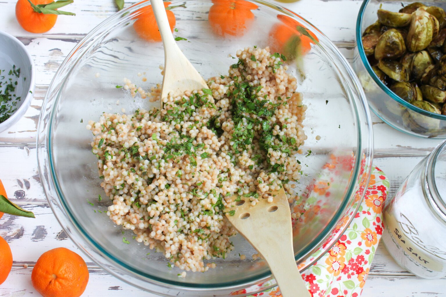 Brussels Sprout & Tangerine Couscous Salad