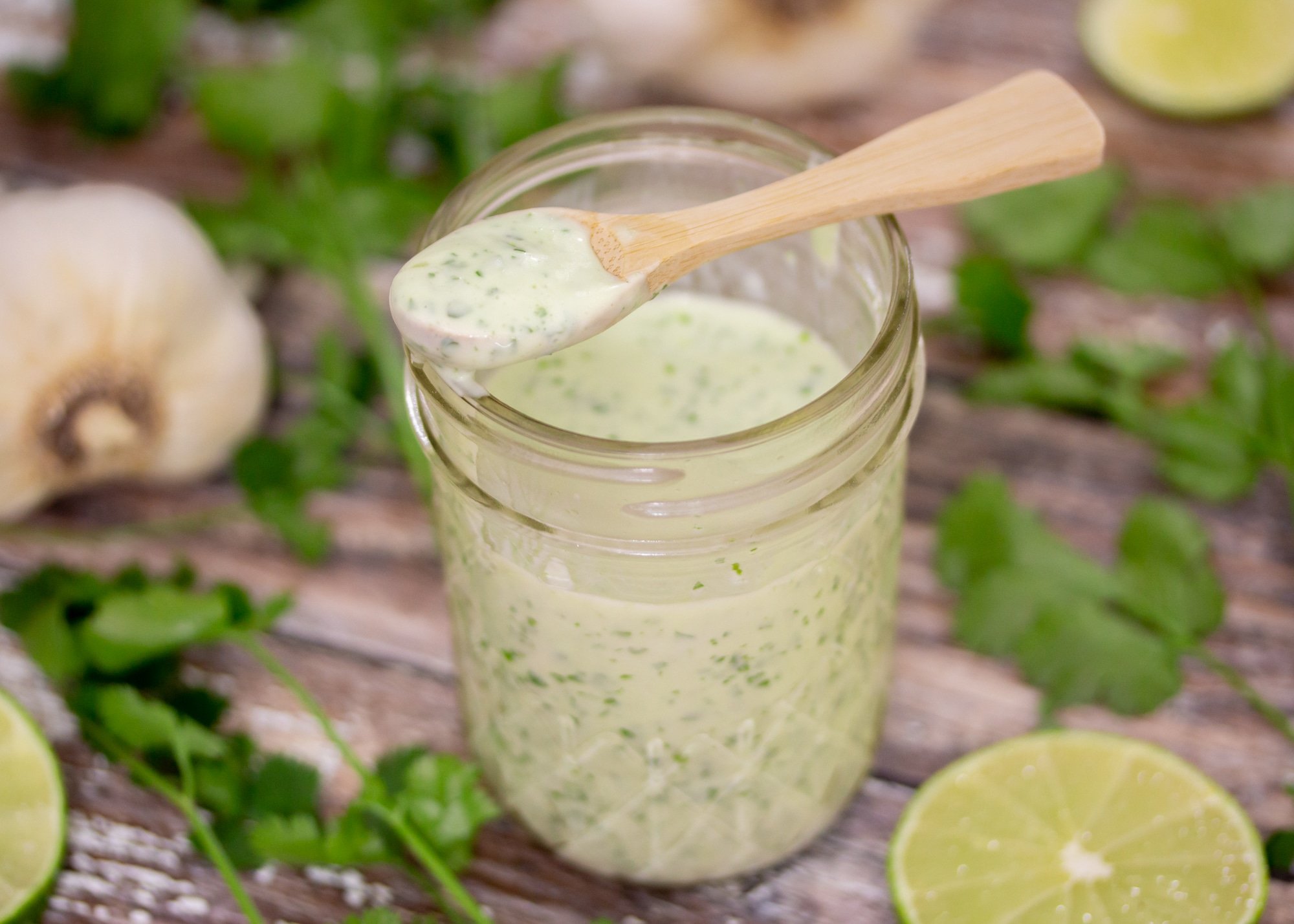 Creamy Cilantro Lime & Garlic Salad Dressing Jerry James Stone