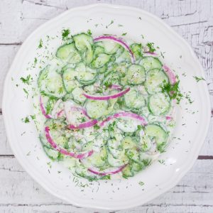 Cucumber Onion Salad with Greek Yogurt Dressing 1
