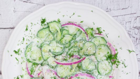 Cucumber Onion Salad with Greek Yogurt Dressing Main 1