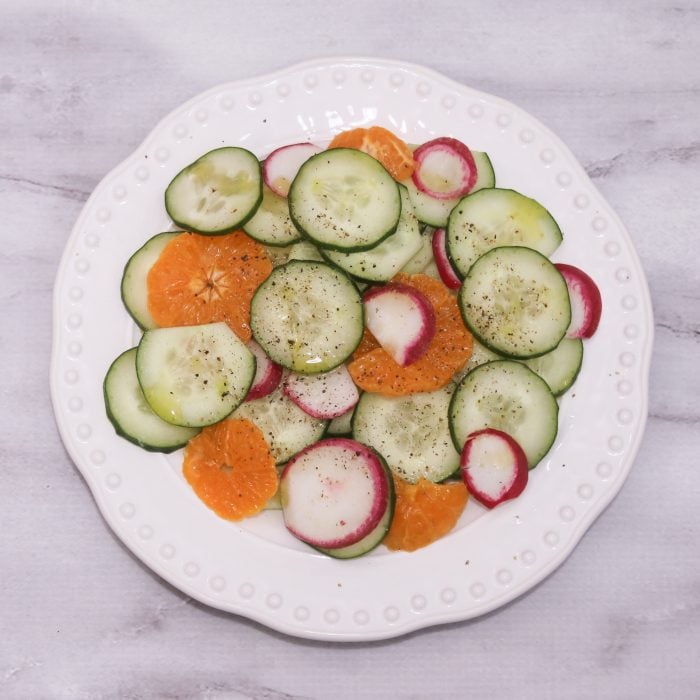 Cucumber Radish Salad with Citrus Vinaigrette Dressing 1