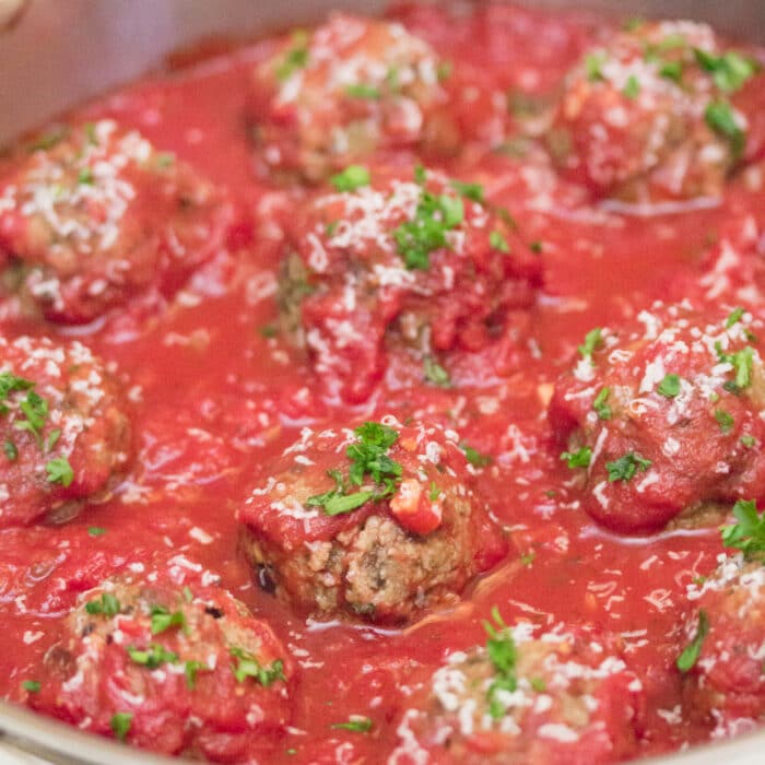 Eggplant Meatballs in Marinara Sauce Portrait 3