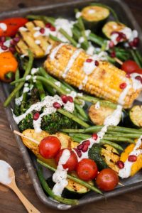 Grilled Veggies with Feta Dressing 1
