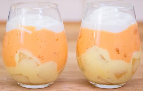 Halloween Yogurt Parfait with Pineapple Oranges 1