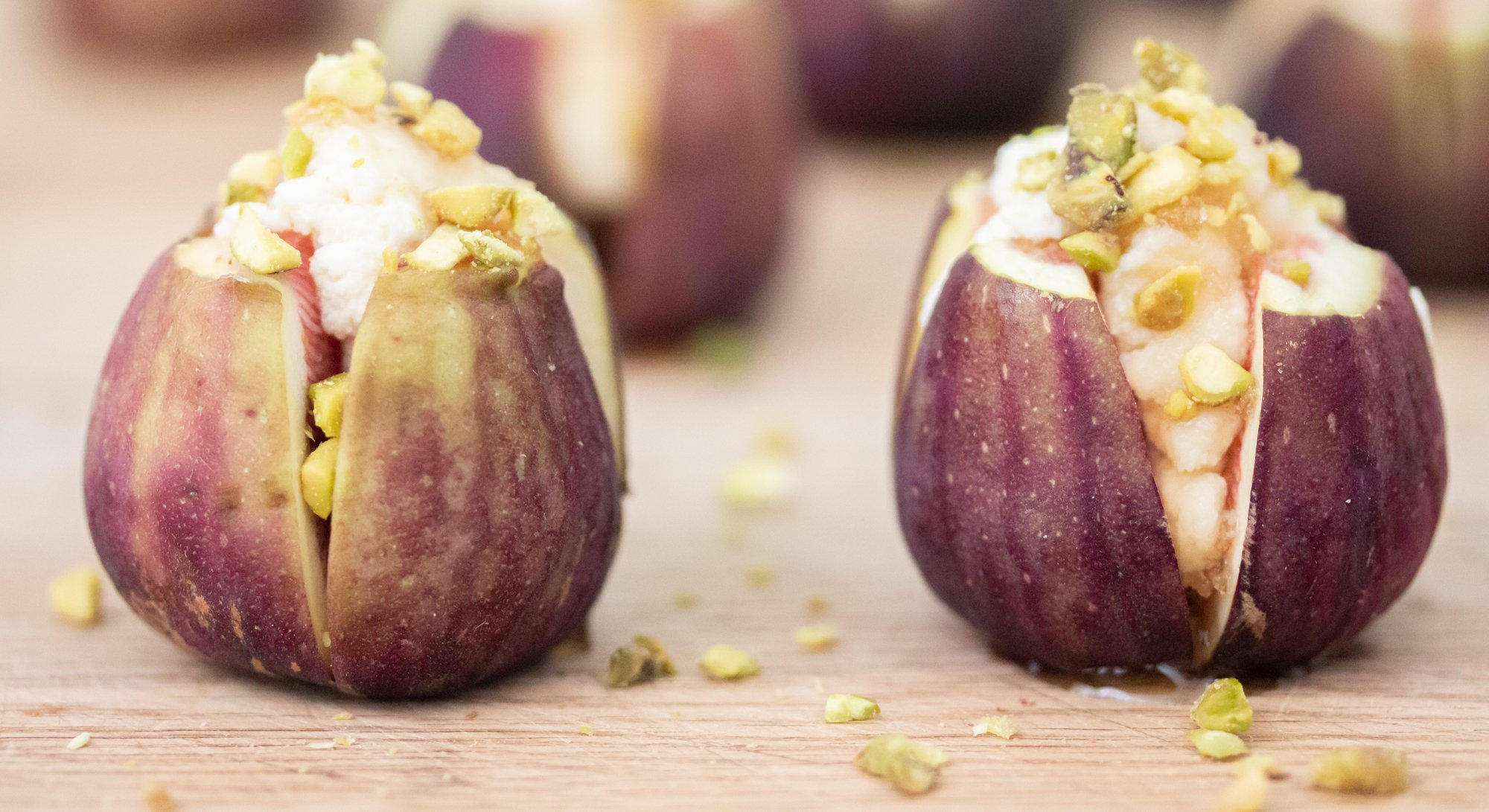 Honey Ricotta Stuffed Figs with Pistachio Image 1