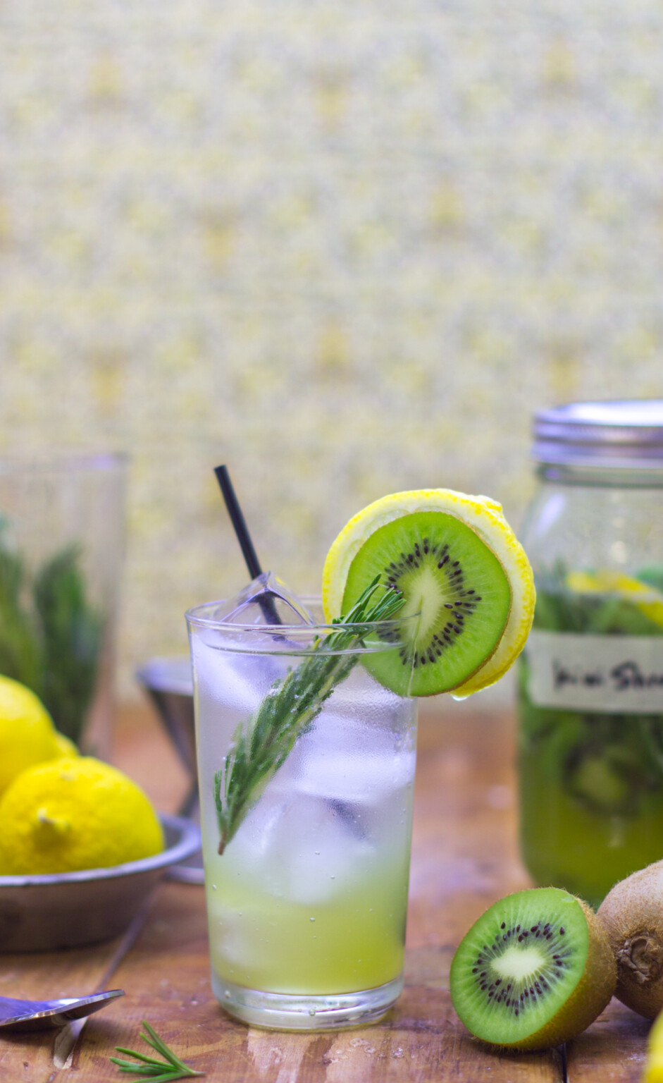 Kiwi, Lemon & Rosemary Shrub (Drinking Vinegar)