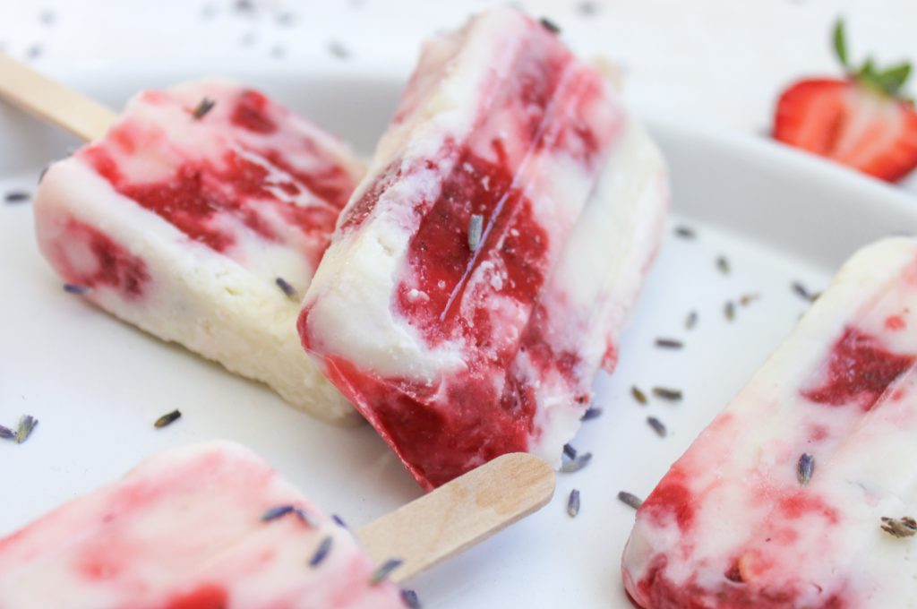 Lavender Cream and Strawberry Popsicle Side 1