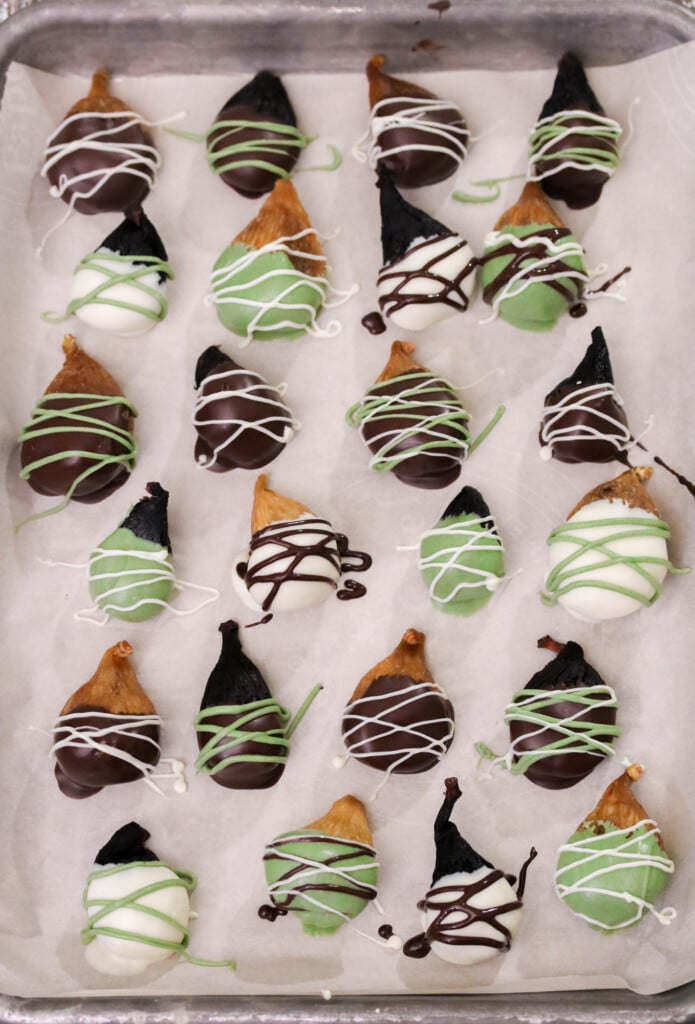 Matcha & Chocolate Dipped Dried Figs