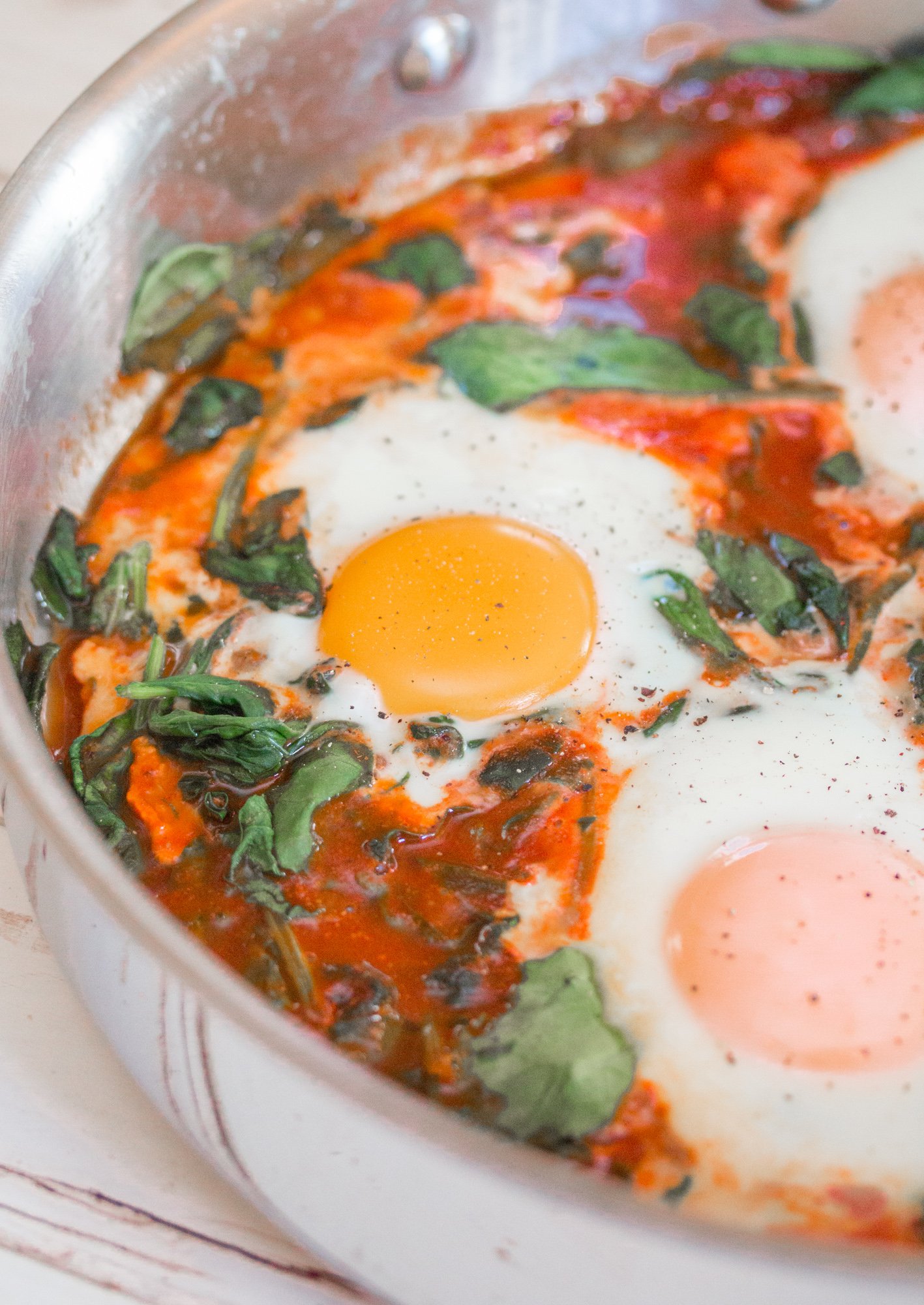 Mexican Baked Eggs with Spinach - Jerry James Stone