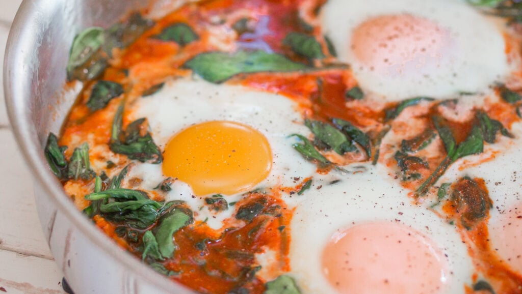 Mexican Baked Eggs with Spinach - Jerry James Stone