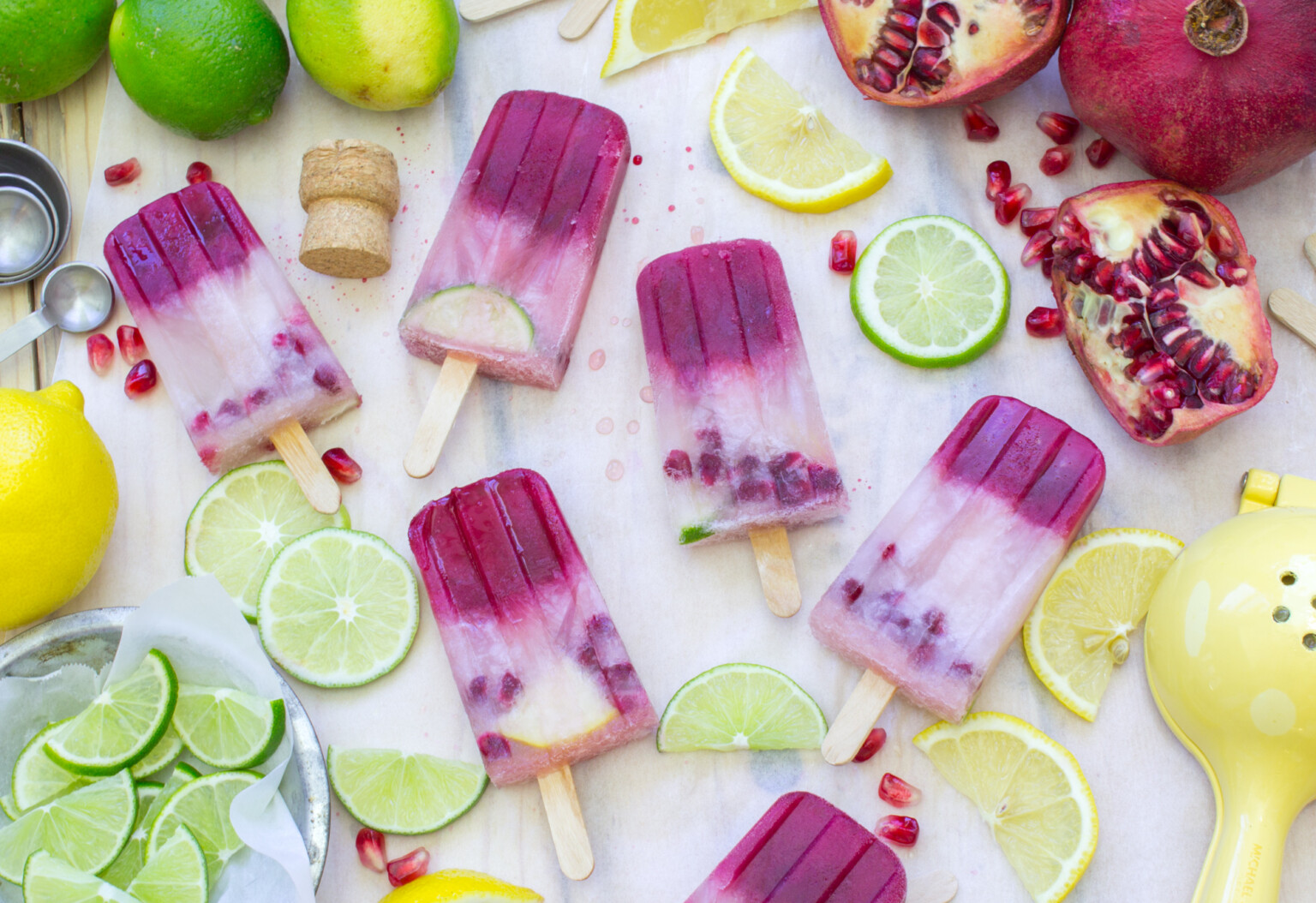 Pomegranate And Champagne Sangria Popsicle