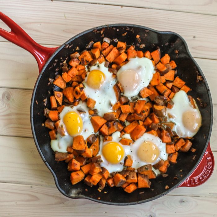 Spicy Sweet Potato Hash and Eggs Top 3