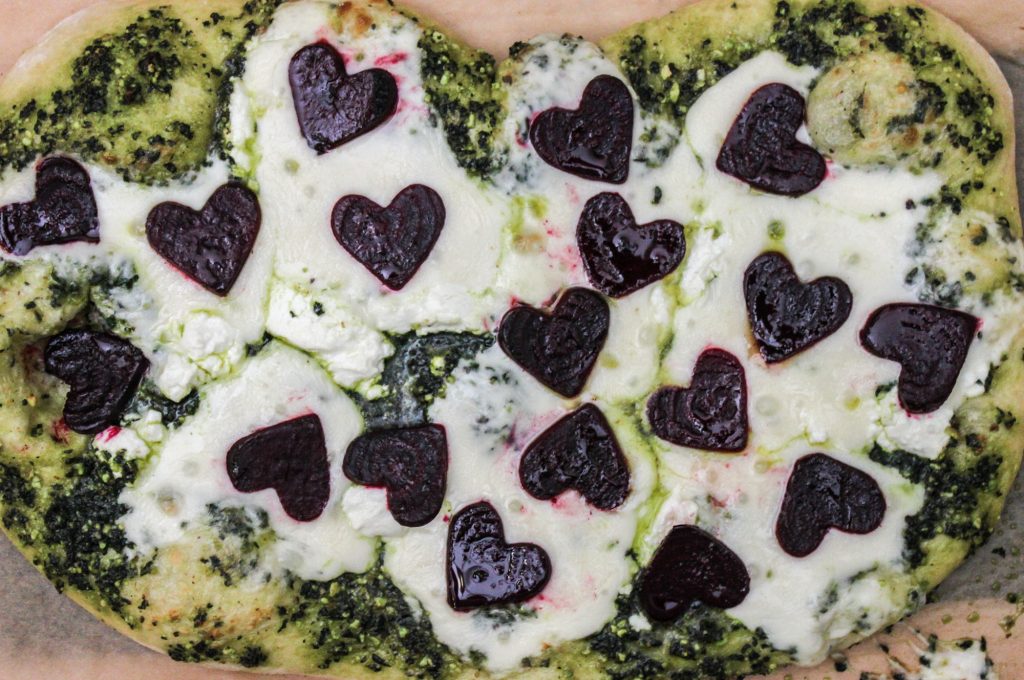 Valentines Day Pizza with Beets Kale Pesto Top 1