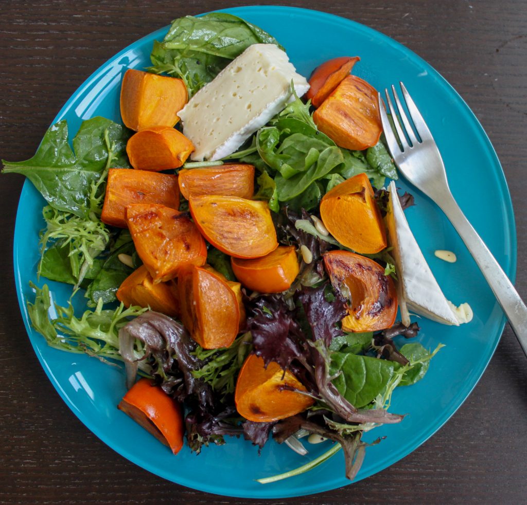 roasted persimmon brie salad 2