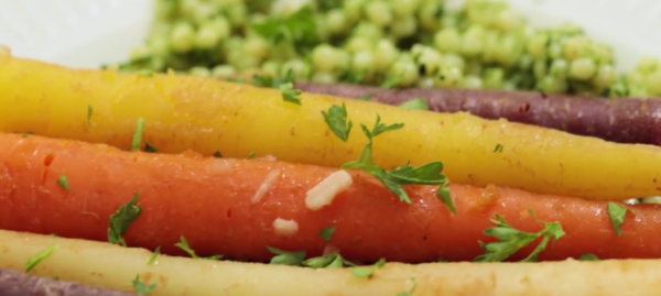 Braised Carrots & Kale Pesto Couscous