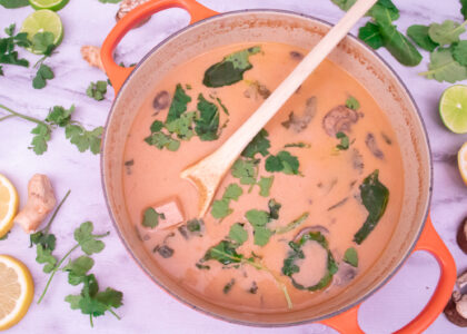 Easy Vegan Thai Coconut Soup (Tom Kha Kai) Main