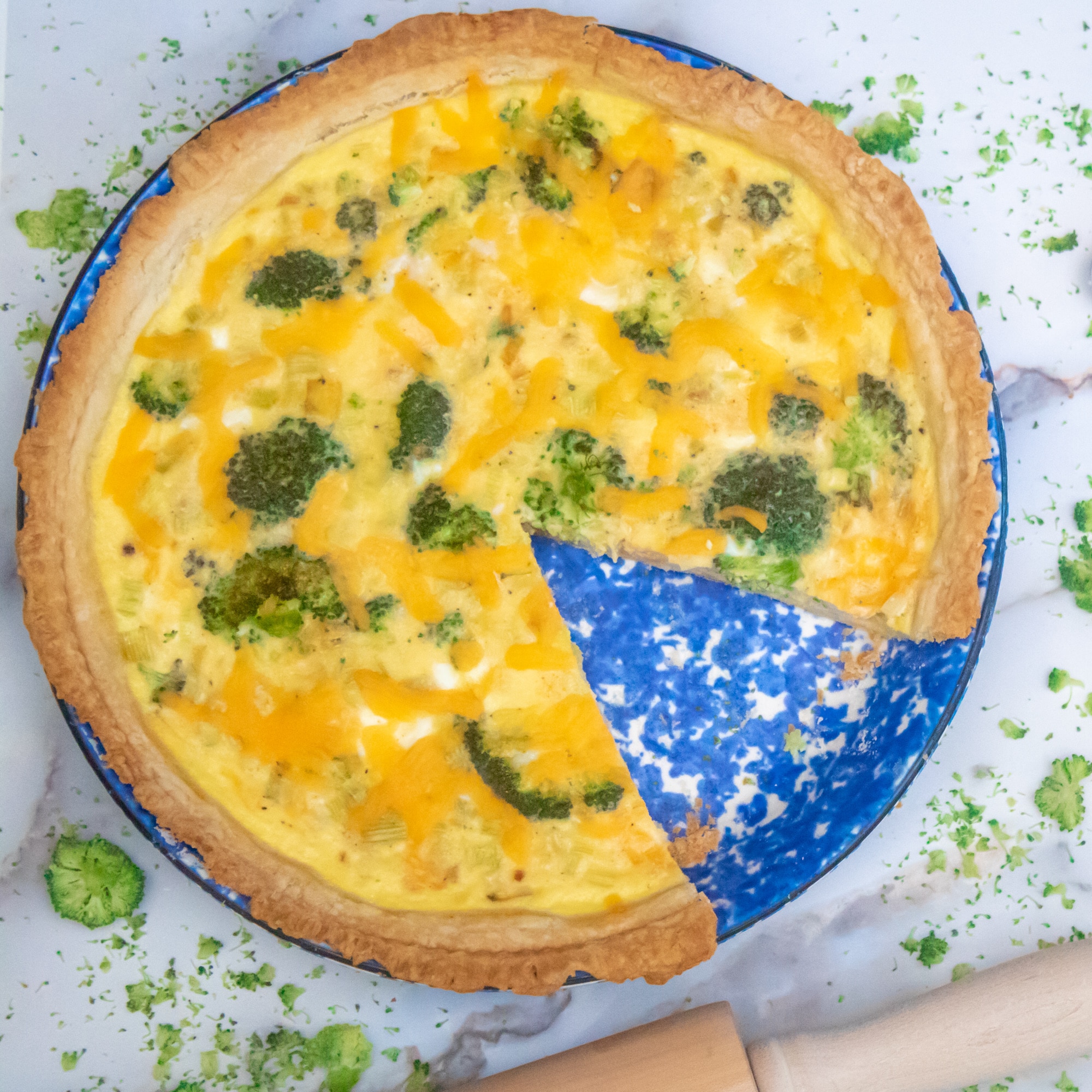 Broccoli Quiche with Leeks, Rutabaga