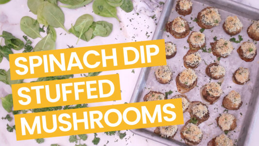 Spinach Artichoke Dip Stuffed Mushroom Video - Yellow