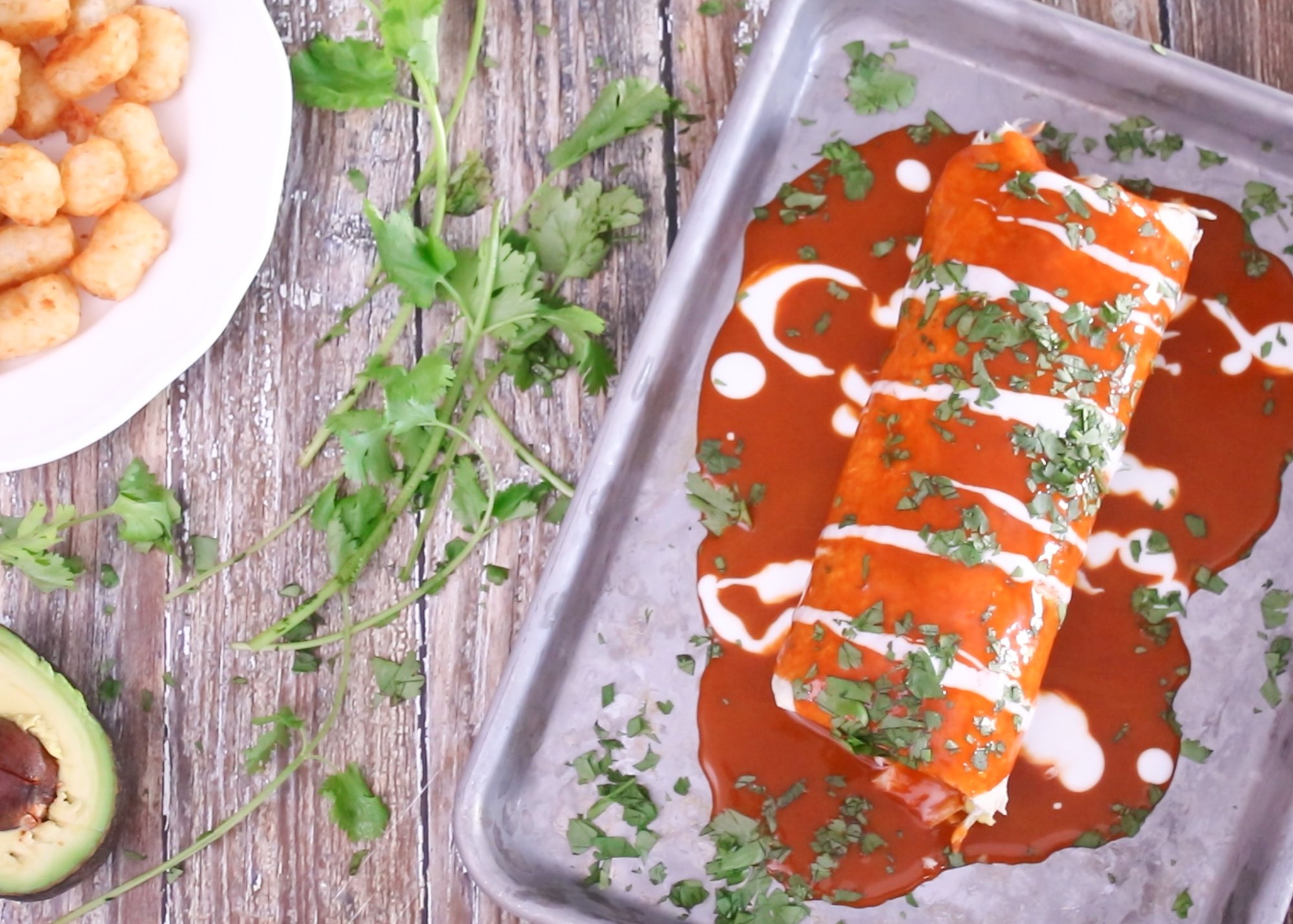 Spinach & Egg Breakfast Burrito (Vegan) Video - pink