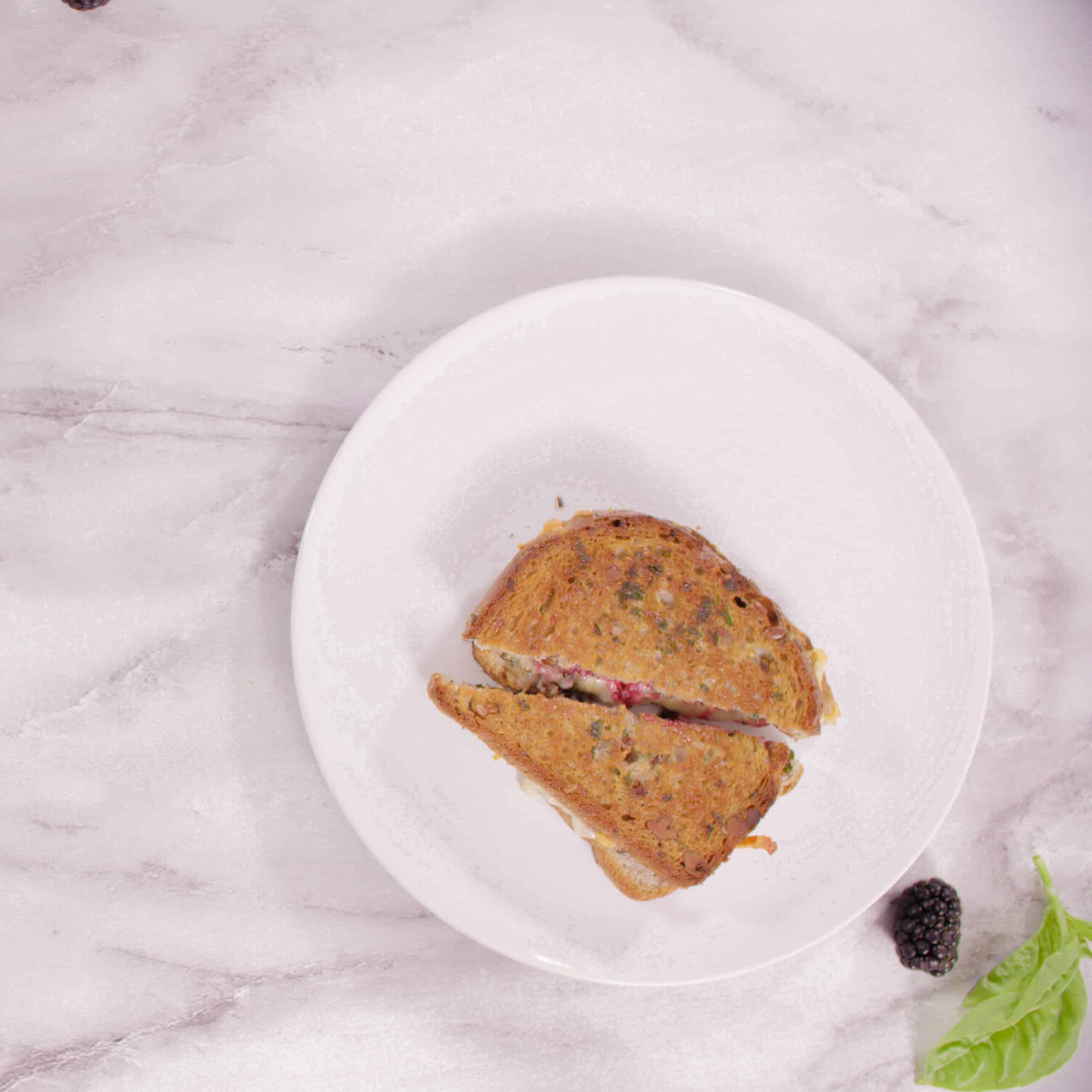 Blackberry Balsamic & Basil Grilled Cheese